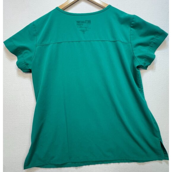Greys Anatomy Signature Women's V-Neck Scrub Top Short Sleeve Sz XL Teal Stretch - Picture 2 of 9